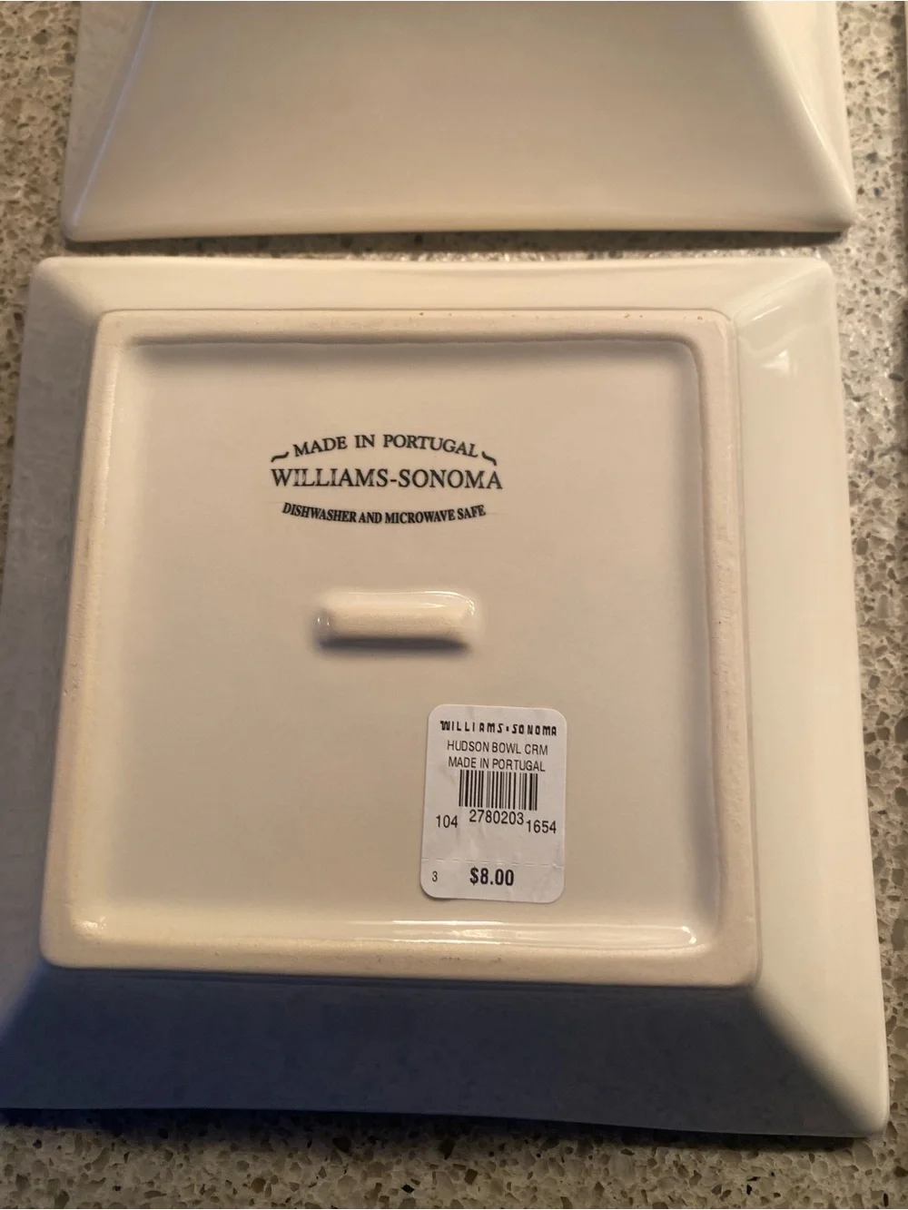 Williams Sonoma Cream Square Ceramic Bowls - Set of 4